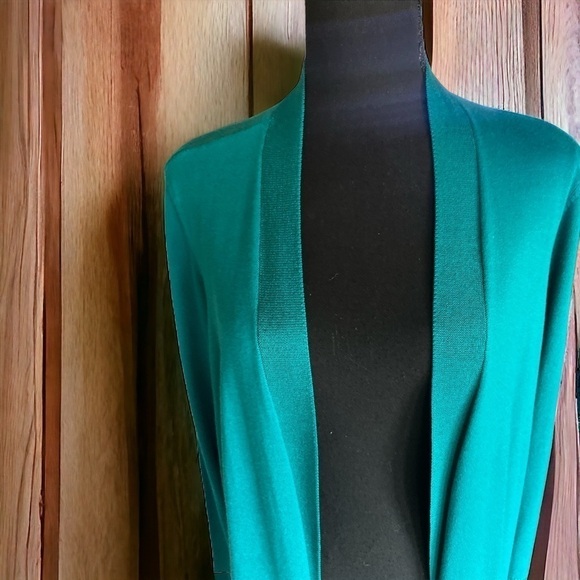 CHICOS Draped Straight Long Cardigan Sweater Open Front Size 3X Bright J… - Picture 13 of 13
